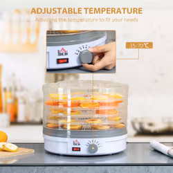 HOMCOM 5 Tier Food Dehydrator for Drying Fruit Meat Vegetable Jerky Pet Treat - Additional view 5