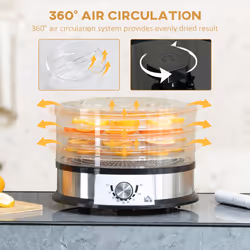 HOMCOM 5 Tier Food Dehydrator, 250W for Fruit, Meat, Vegetable, LCD Display - Additional view 8