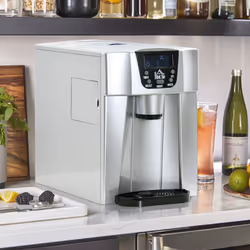 HOMCOM Ice Maker Machine and Water Dispenser No Plumbing Required Silver