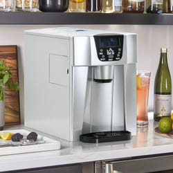 HOMCOM Ice Maker Machine and Water Dispenser No Plumbing Required Silver