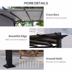 Outsunny Outdoor Pergola Garden Sun Shade Patio Canopy Shelter