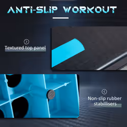 HOMCOM Aerobic Step Three-Level Adjustable Exercise Stepper, Black and Blue - Additional view 4