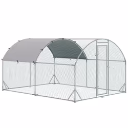 PawHut Walk-In Chicken Run Galvanised Chicken Coop w/ Cover 2.8 x 3.8 x 2m - Additional view 8