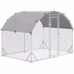 PawHut Walk-In Chicken Run Galvanised Chicken Coop w/ Cover 2.8 x 1.9 x 2m - Additional view 6