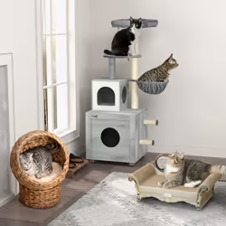 PawHut Cat Scratching Bed Pet Scratcher Modern Furniture w/ Catnip - Brown - Additional view 7