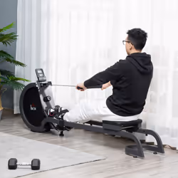 HOMCOM Magnetic Foldable Rower w/ 16-Level Adjustable Resistance for Home, Gym