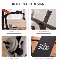 HOMCOM Multi-Function Adjustable Weight Training Bench Gym Fitness Lifting