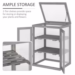 Outsunny 3-tier Wood Greenhouse Plant Storage Shelf Garden Cold Frame Grow House - Additional view 5