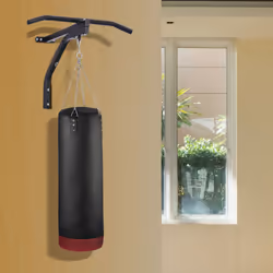 HOMCOM Heavy Punch Bag Hanger Wall Mount Chain Swivel Bracket Bar Steel, Black