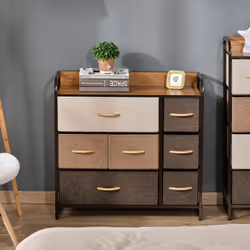 HOMCOM 3-Tier Fabric Bedroom Dresser with 7 Foldable Drawers, Multi-Colored - Additional view 5