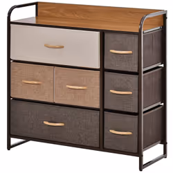 HOMCOM 3-Tier Fabric Bedroom Dresser with 7 Foldable Drawers, Multi-Colored - Additional view 8