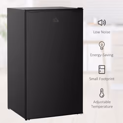 HOMCOM 91L Freestanding Under Counter Fridge Black