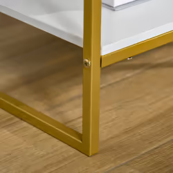 HOMCOM Modern Bedside Table, Nightstand with Drawer Shelf White - Additional view 7