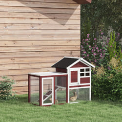 PawHut 122cm Wooden Rabbit Hutch Bunny Cage Pet House with Tray Ladder Run