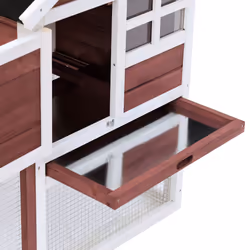 PawHut 122cm Wooden Rabbit Hutch Bunny Cage Pet House with Tray Ladder Run - Additional view 5