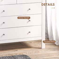 HOMCOM Modern Chest Of Drawers, 5 Drawer Unit Storage Chest for Bedroom - Additional view 6