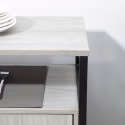 HOMCOM Modern Sideboard Storage Cabinet with Adjustable Shelves Light Grey - Additional view 7
