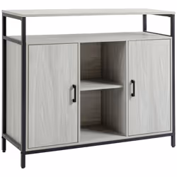 HOMCOM Modern Sideboard Storage Cabinet with Adjustable Shelves Light Grey - Additional view 8