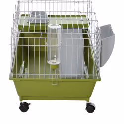 PawHut 89cm Small Animal Cage for Rabbit Guinea Pig w/ Food Dish Green - Additional view 5