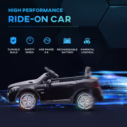 AIYAPLAY Benz 12V Kids Electric Ride On Car W/ Remote Control Music Black