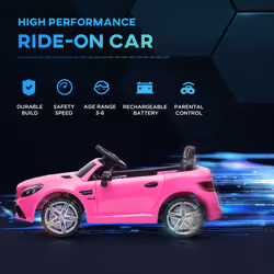 AIYAPLAY Benz 12V Kids Electric Ride On Car W/ Remote Control Music Pink