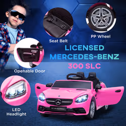 AIYAPLAY Benz 12V Kids Electric Ride On Car W/ Remote Control Music Pink - Additional view 5