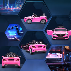 AIYAPLAY Benz 12V Kids Electric Ride On Car W/ Remote Control Music Pink - Additional view 6