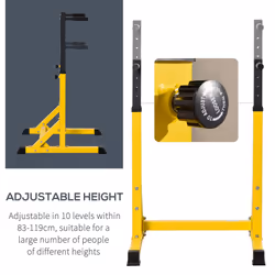 HOMCOM Dip Station Chin Up Parallel Bars Pull Up Power Tower Home Gym Workout