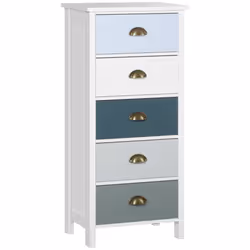 HOMCOM Chest of Drawers, 5 Drawer Storage Organizer Unit Bedroom, Blue - Additional view 8