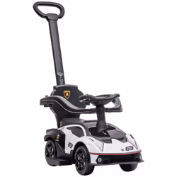 AIYAPLAY 2 in 1 Ride On Cars for Toddlers Licensed Baby Push Car White