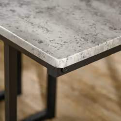 HOMCOM Dining Table Set, Concrete Effect  Table and Chairs for 4 People, Grey - Additional view 6