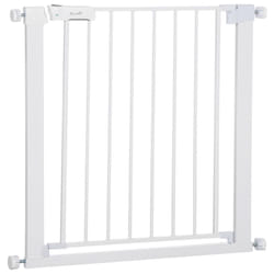 Pawhut Pet Safety Gate Door Barrier Dog Metal Indoor Fence White 75-82cm