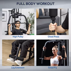 HOMCOM Multifunction Home Gym Machine with 45kg Weights for Full Body Workout