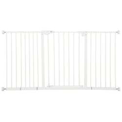 PawHut Adjustable Safety Gate w/ 3 Extensions and Four Adjustable Screws, White