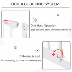 PawHut Adjustable Safety Gate w/ 3 Extensions and Four Adjustable Screws, White - Additional view 10