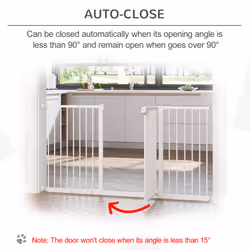 PawHut Adjustable Safety Gate w/ 3 Extensions and Four Adjustable Screws, White - Additional view 11