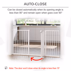 PawHut Adjustable Safety Gate w/ 3 Extensions and Four Adjustable Screws, White - Additional view 4