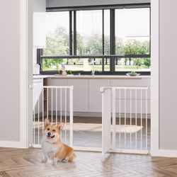PawHut Adjustable Safety Gate w/ 3 Extensions and Four Adjustable Screws, White - Additional view 9