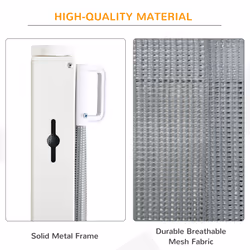 PawHut Retractable Pet Safety Gate, Folding Stair Barrier, Guard Door - Grey - Additional view 4