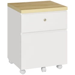 Vinsetto Mobile Filing Cabinet Lockable File Cabinet Legal Size W/ Drawers White