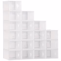 HOMCOM Portable Shoe Storage Cabinet with Magnetic Door