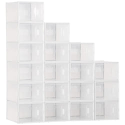 HOMCOM Portable Shoe Storage Cabinet with Magnetic Door