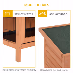 PawHut 54 Inch Large Rabbit Hutch Guinea Pig Hutches with Sliding Trays Outdoor - Additional view 5