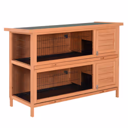 PawHut 54 Inch Large Rabbit Hutch Guinea Pig Hutches with Sliding Trays Outdoor - Additional view 8