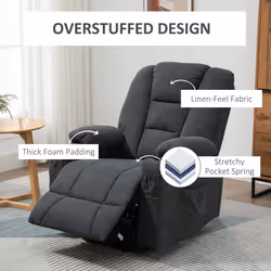 HOMCOM Riser and Recliner Chair w/ Remote, Lift Chair for Elderly, Charcoal Grey - Additional view 5