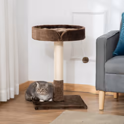 PawHut Small Cat Tree for Indoor Cats W/ Sisal Scratching Post Bed Cushion Toy - Additional view 5