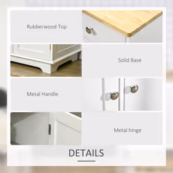 HOMCOM Modern Sideboard Buffet Cabinet with Storage Cabinets and Drawers White - Additional view 4