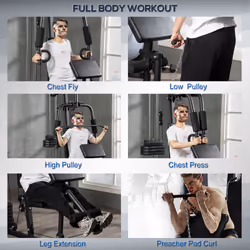 HOMCOM Multi Home Gym Machine with 45kg Weight Stack for Full Body Workout - Additional view 5