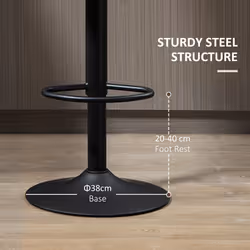 HOMCOM Adjustable Swivel Bar Stools Set of 2, Barstools for Counter Bar, Brown - Additional view 5