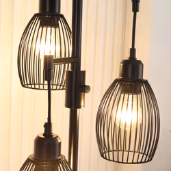 HOMCOM Industrial 3-Light Floor Lamp Dimmable Standing Lamp for Living Room - Additional view 6
